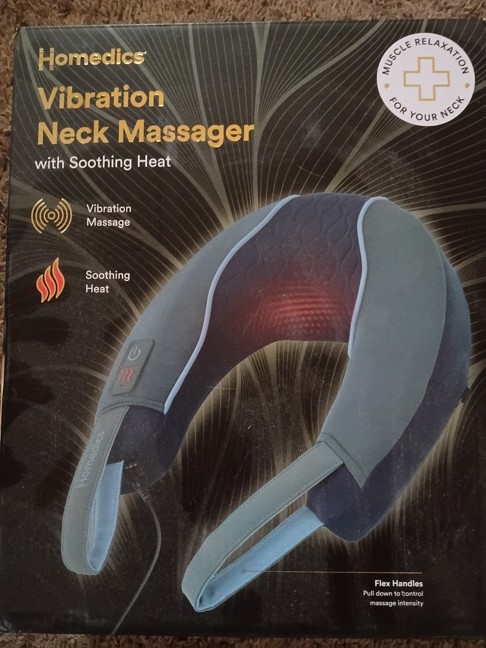 Homedics Gray and Light Blue Vibration Neck Massager with Heat